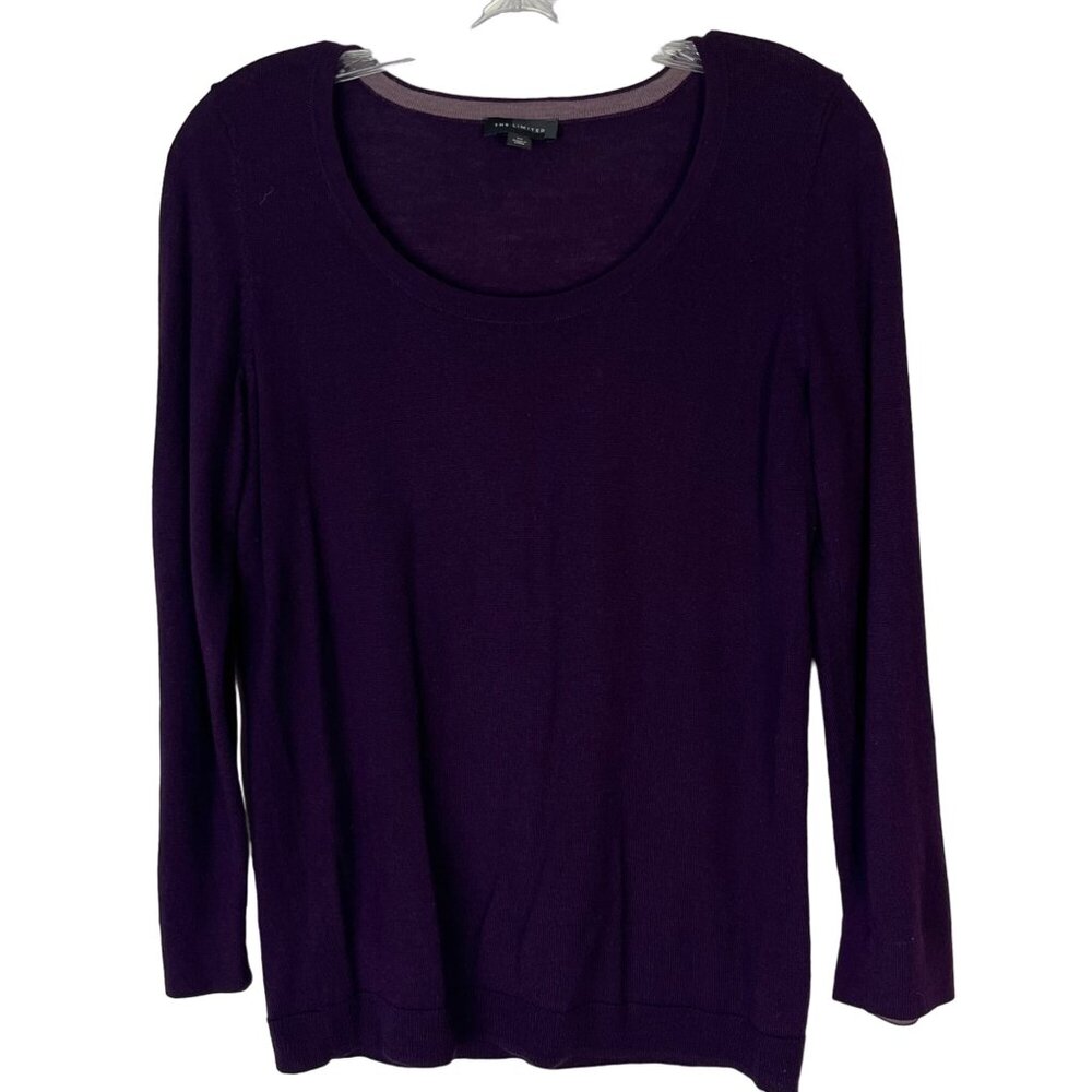 The Limited Light Weight Sweater Womens Medium Purple Wool Blend